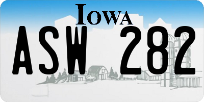 IA license plate ASW282
