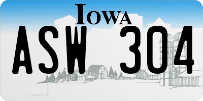 IA license plate ASW304