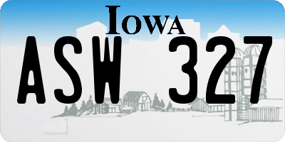 IA license plate ASW327