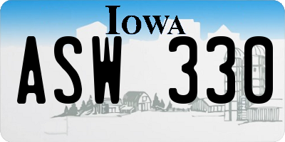 IA license plate ASW330
