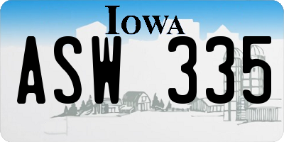 IA license plate ASW335