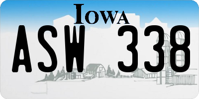IA license plate ASW338