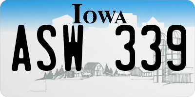 IA license plate ASW339