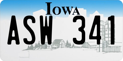 IA license plate ASW341