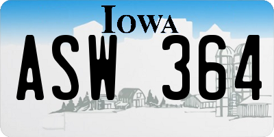 IA license plate ASW364