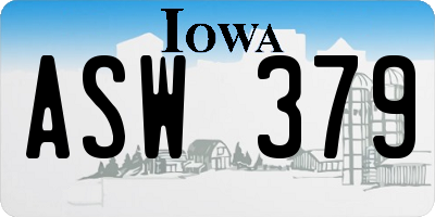IA license plate ASW379