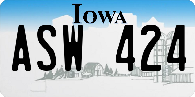 IA license plate ASW424