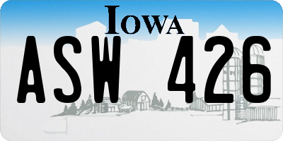 IA license plate ASW426
