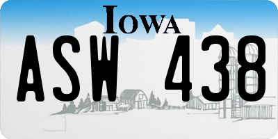 IA license plate ASW438