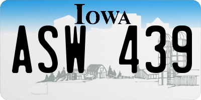 IA license plate ASW439