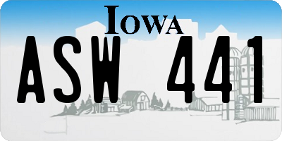 IA license plate ASW441