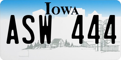IA license plate ASW444