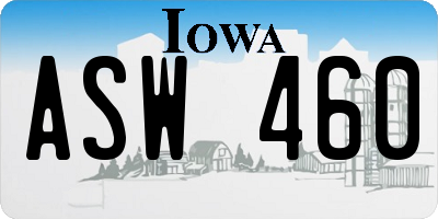 IA license plate ASW460