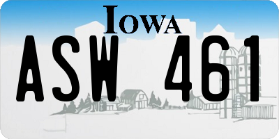 IA license plate ASW461