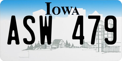 IA license plate ASW479