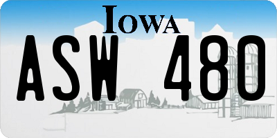 IA license plate ASW480