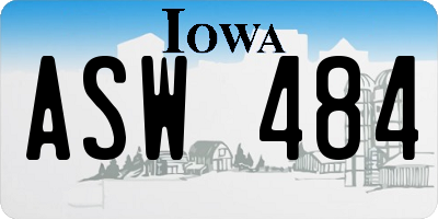 IA license plate ASW484