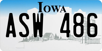 IA license plate ASW486