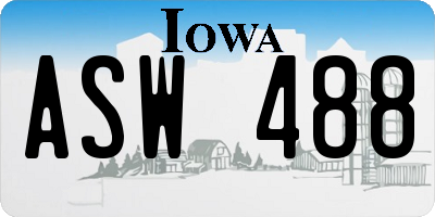 IA license plate ASW488
