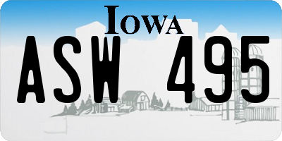 IA license plate ASW495