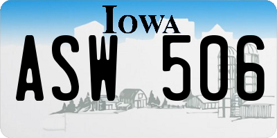 IA license plate ASW506