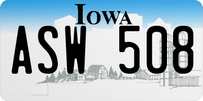 IA license plate ASW508