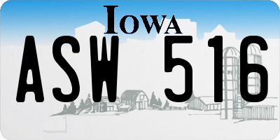 IA license plate ASW516