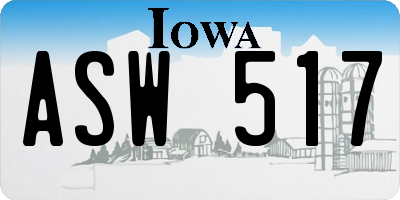 IA license plate ASW517