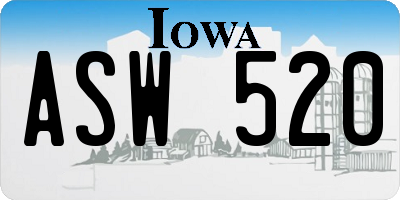 IA license plate ASW520