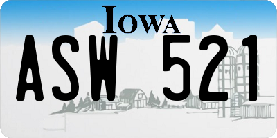 IA license plate ASW521