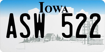 IA license plate ASW522