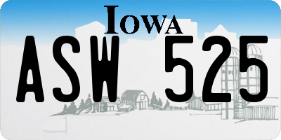 IA license plate ASW525