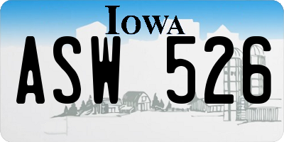 IA license plate ASW526