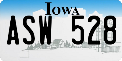 IA license plate ASW528