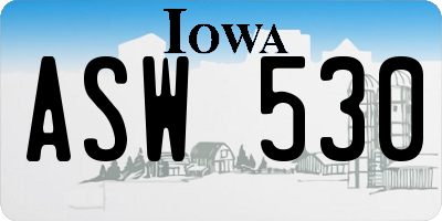 IA license plate ASW530
