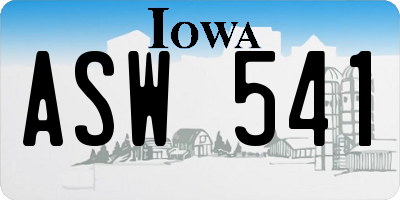 IA license plate ASW541