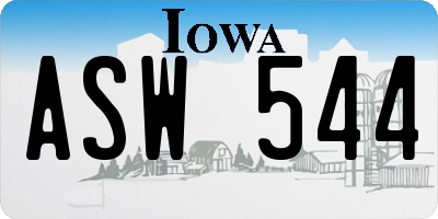IA license plate ASW544