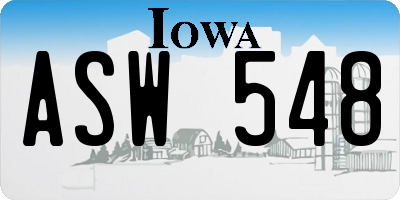 IA license plate ASW548