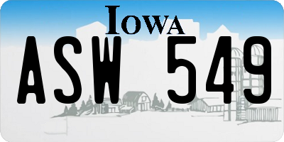 IA license plate ASW549