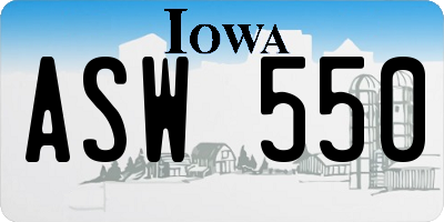 IA license plate ASW550