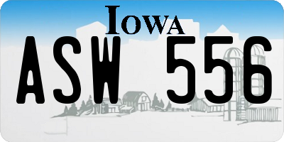 IA license plate ASW556