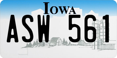 IA license plate ASW561