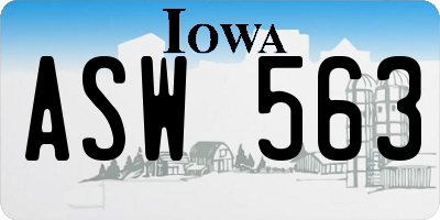 IA license plate ASW563