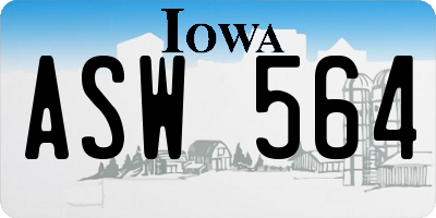 IA license plate ASW564