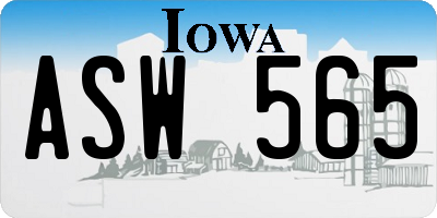 IA license plate ASW565