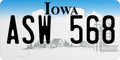 IA license plate ASW568