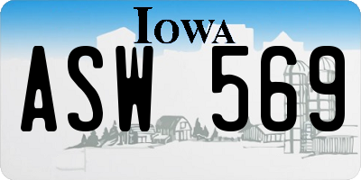 IA license plate ASW569