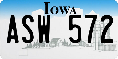 IA license plate ASW572