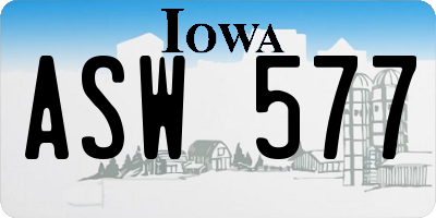 IA license plate ASW577