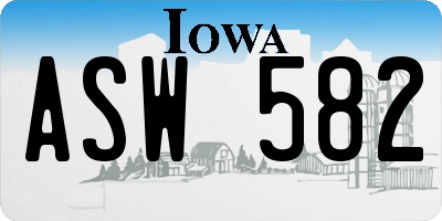 IA license plate ASW582